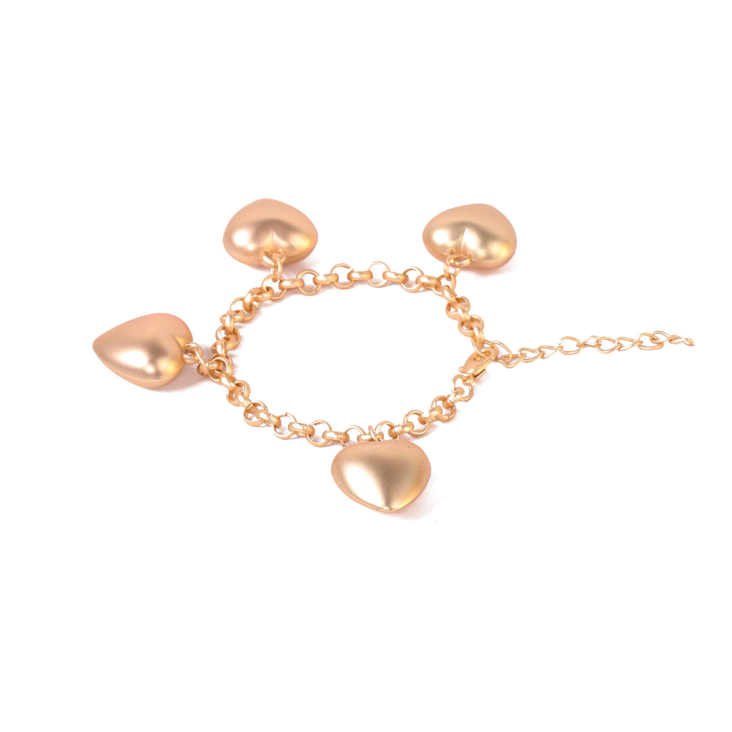 Retro Heart-shaped Exaggerated Matte Gold Metal  Bracelet For Women display picture 5