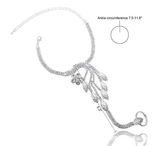 供应欧美时尚波霍水晶赤脚凉鞋脚趾环.异国情调沙滩女性脚链脚戒