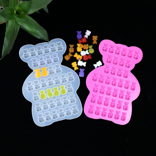 Proud diy mirrored gummy bears crystal drip silicone mold baking cake dessert bear shaped ice cubes