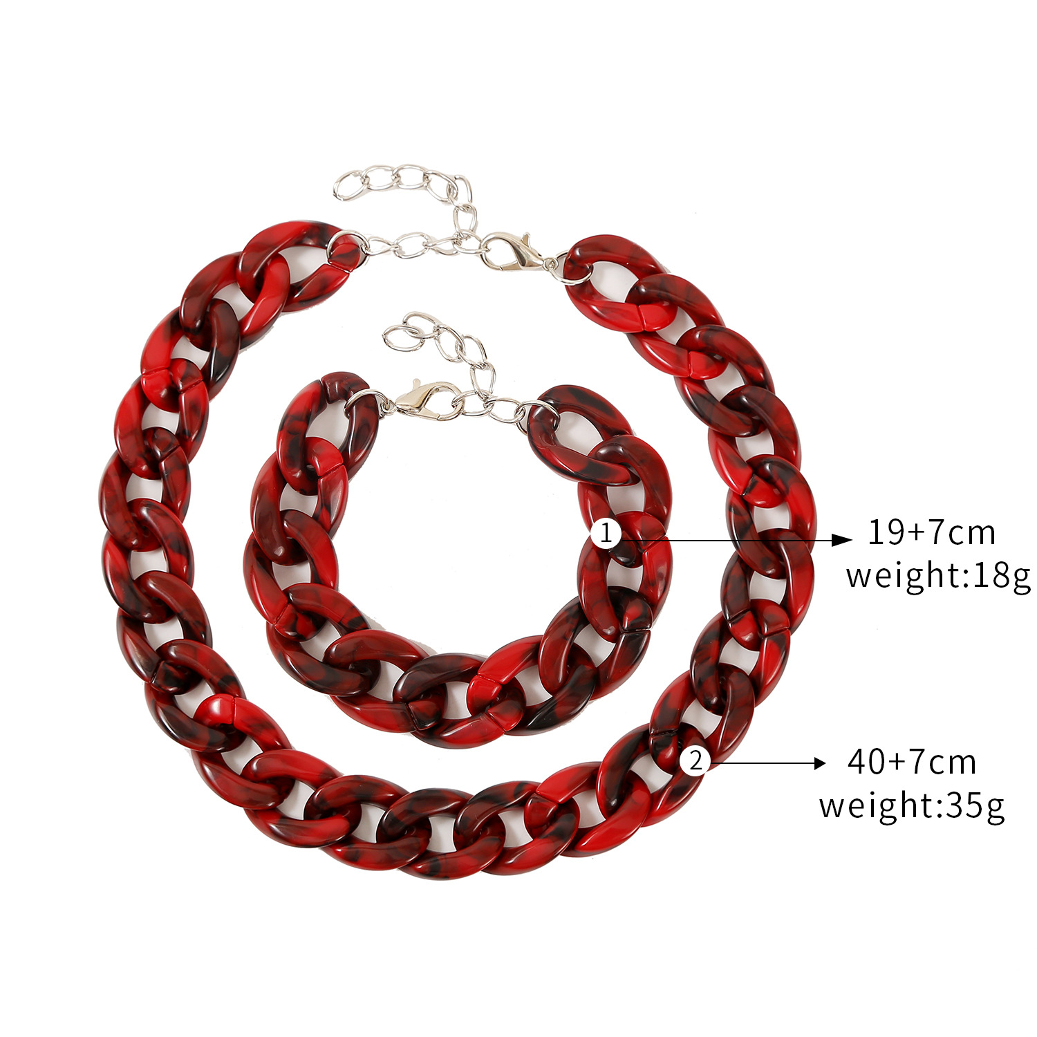 Bohemian Acetate Plate Twist Fashion Necklace Bracelet 2-piece display picture 1