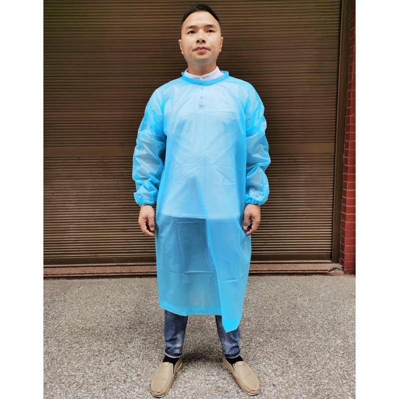 防静电一次性隔离衣轻质PEVA膜防水耐磨损车间美容院防尘罩衣|ru