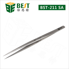 倍思特 亞光耐磨抗酸系列鑷子 202不繡鋼尖彎平頭加硬夾具211-217