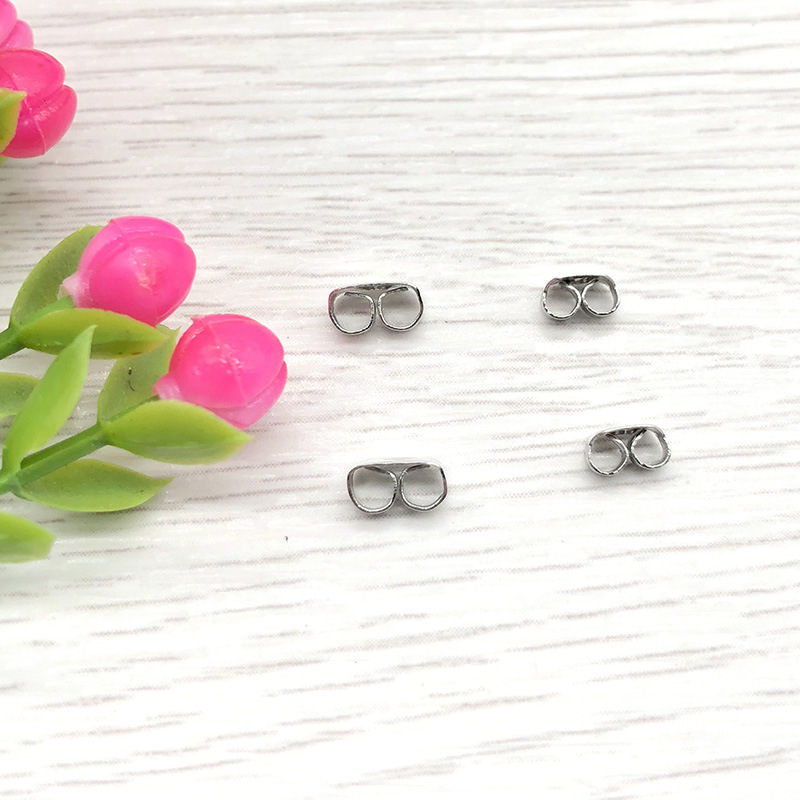 Smooth Embellishment 100 PCS/Package 5*3.5mm 6*4.5mm Metal Solid Color Ear Nuts