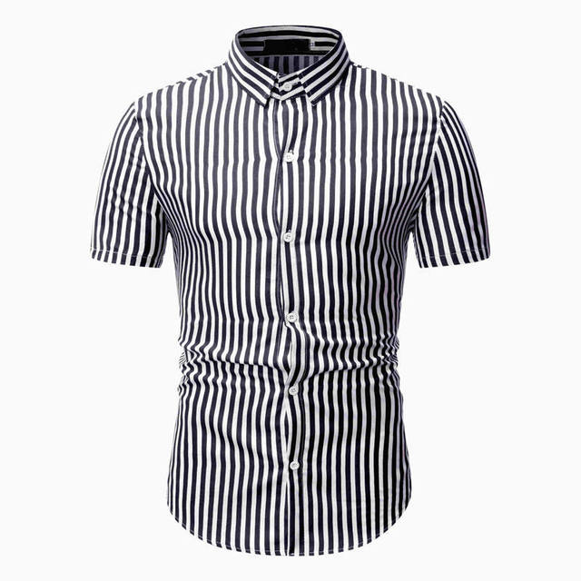 Summer men’s striped short sleeve shirt