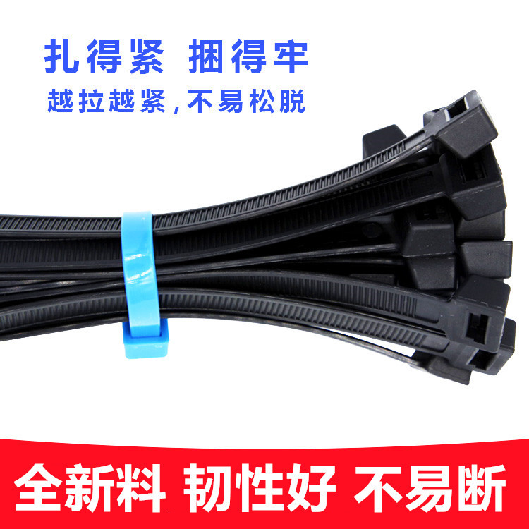 Fabricantes que venden paquetes de nylon de corbata negra con línea de corbata de plástico de autobloqueo Perro de estrangulación negro
