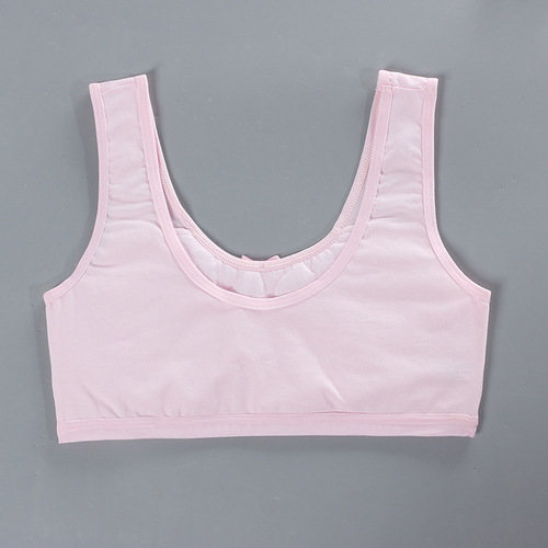 New girls bra vest style double layer quilted 12 pure cotton tube top medium and large children's girls suspender children's underwear
