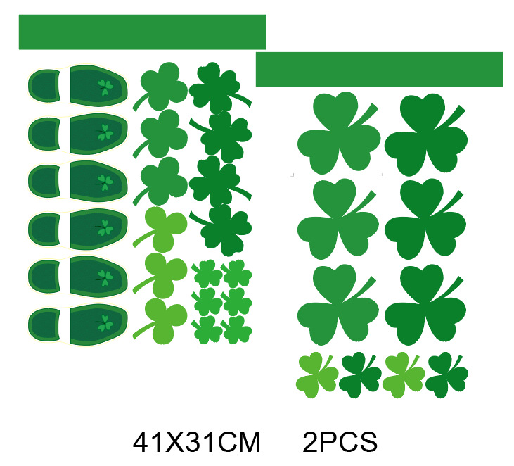 Casual Four Leaf Clover PVC Wall Sticker Wall Art display picture 2