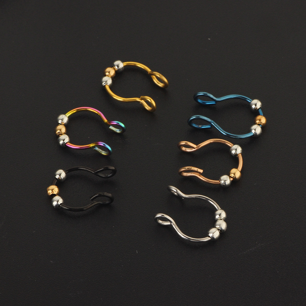 Simple Style Geometric Stainless Steel Nose Ring 1 Piece