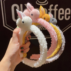 冬季新款韓版可愛兔子立體毛絨發箍少女洗臉壓發網紅防滑頭箍髮飾