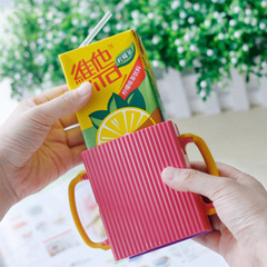 INOMATA Japanese children's retractable anti-scalding cup holder boxed drink milk anti-spill cup with handle leak-proof cup