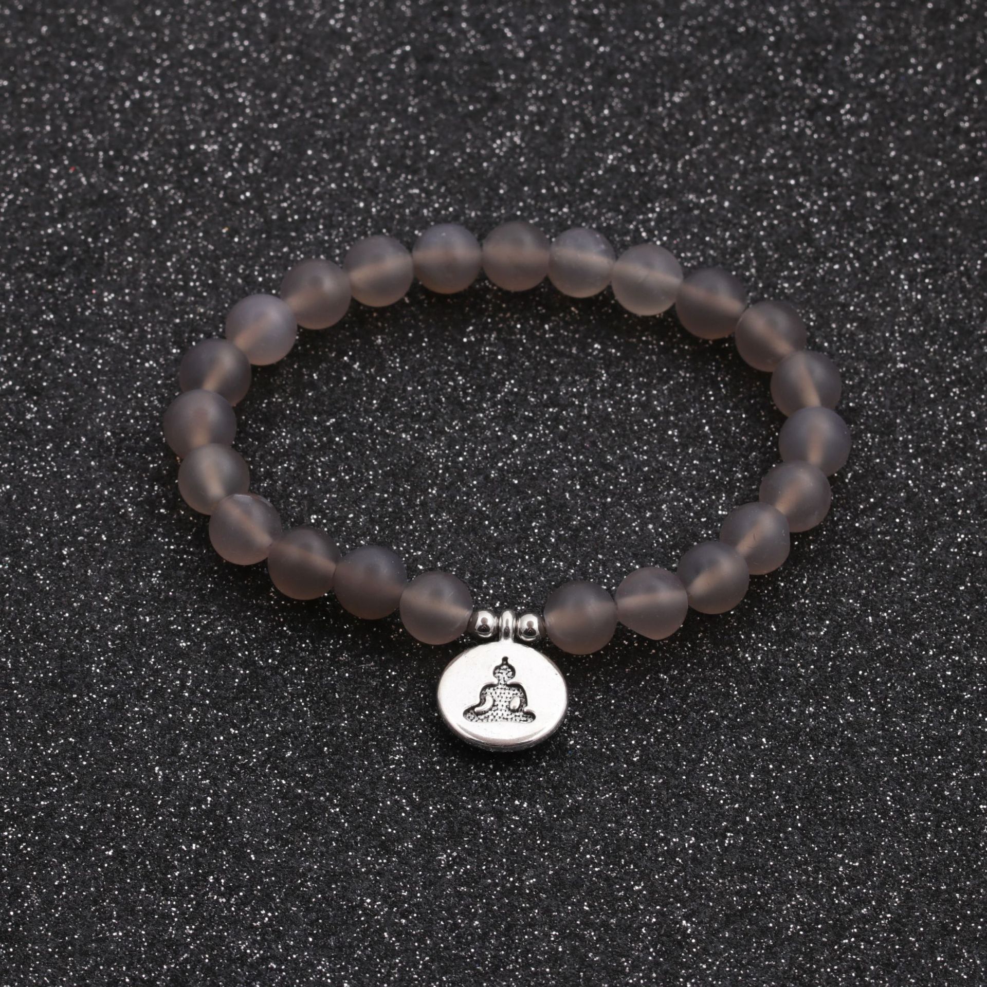 Hot-Selling fashion new 8mm Pine Lime Agate Buddha Head Bracelet for women