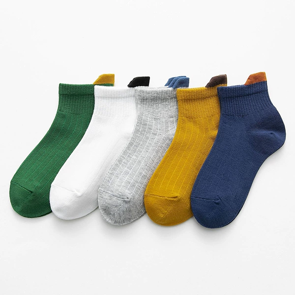 1656-Pure-colored children's socks (5 dual outfit)