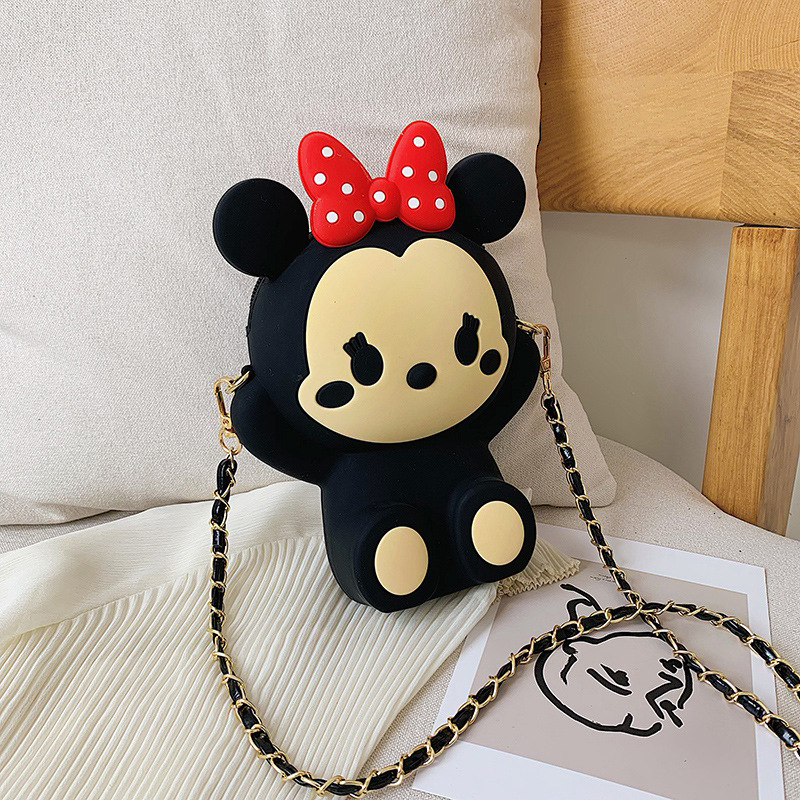 Cartoon Little bag 2019 new pattern lovely Mickey Minnie Inclined shoulder bag silica gel Versatile chain mobile phone coin purse