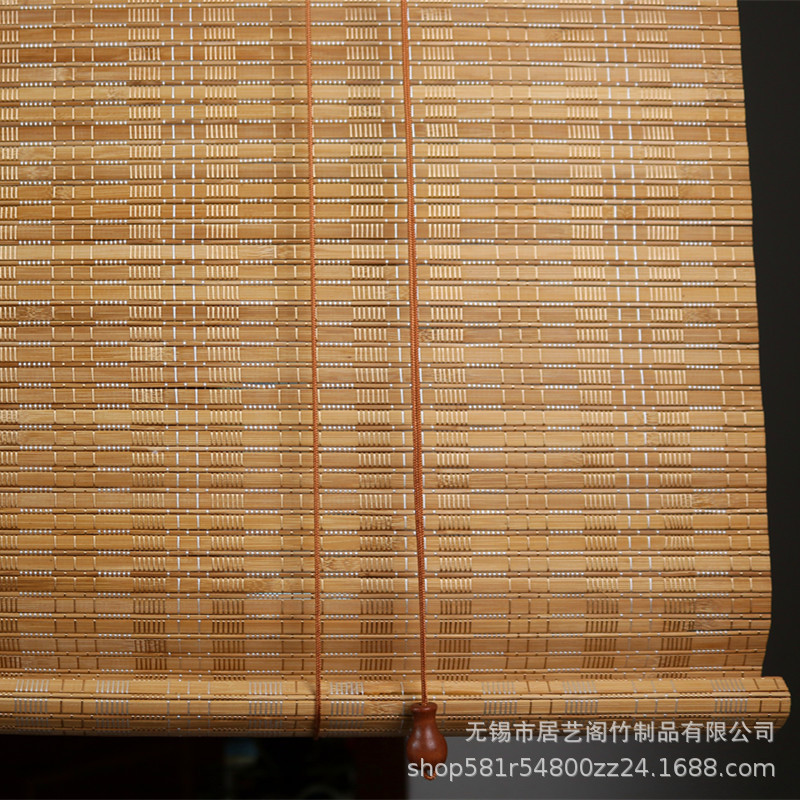Bamboo curtain Rolling curtain sunshade Sunscreen waterproof New Chinese style household outdoors commercial shelter from the wind Drawstring Lifting Partition curtain
