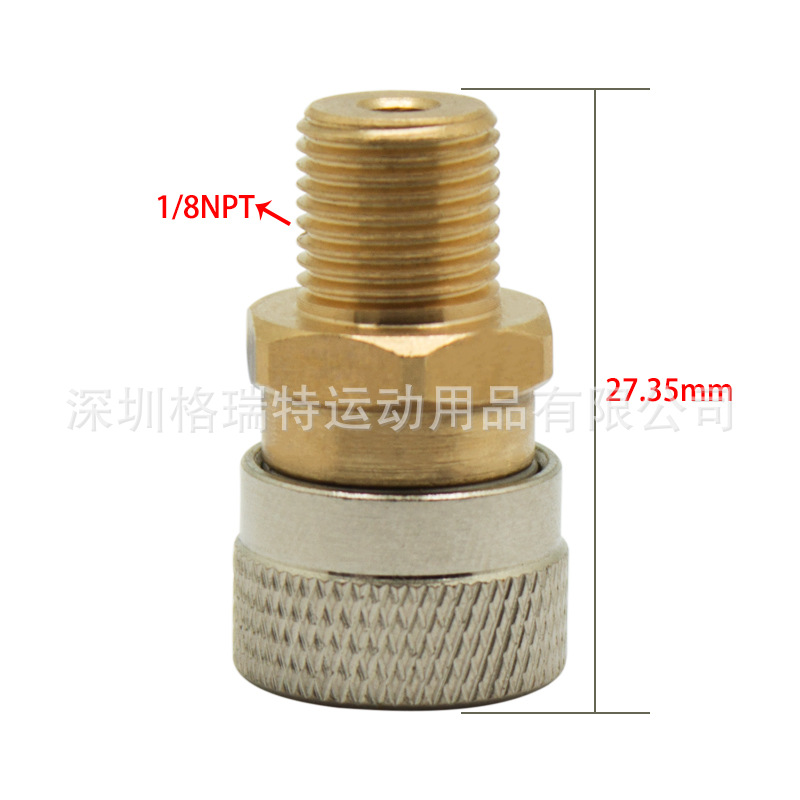 大量批发双色铜牙母头快插1/8BSPP1/8NPTM10*1螺纹快速接头接8mm