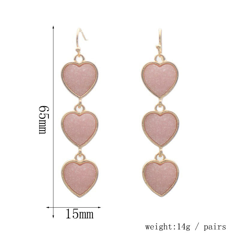 Fashion Heart Shape Alloy Inlay Zircon Womenu0027S Drop Earrings 1 Pair