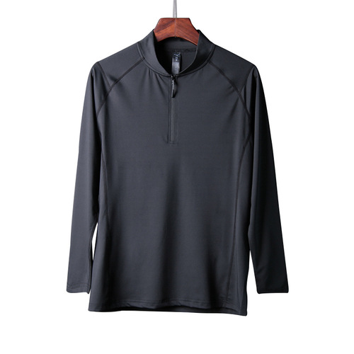  New Long-Sleeve Men and Women Autumn/Winter Thin Breathable Half-Sleeve Casual Running Fitness Clothes Fashion Training Team Uniform