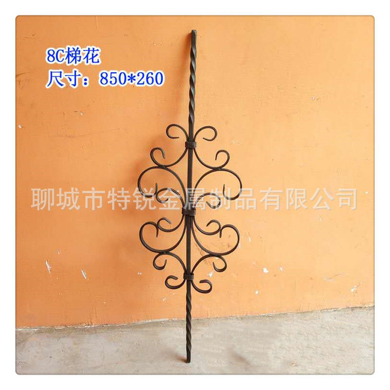 湖北现货锻打楼梯扶手 楼梯立柱 楼梯花 阳台护栏花 铸铁护栏配件