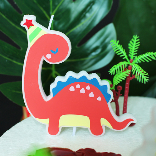 Copyright New Forest Dinosaur Candle Baked Cake Cartoon Tyrannosaurus Rex Brachiosaurus Paraffin Birthday Letter Candle