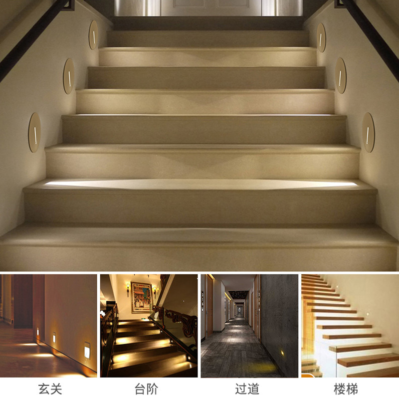 led human body Induction Corner outdoors Footlights stairs Step lights 86 Embedded system Stepper side wall Footlights