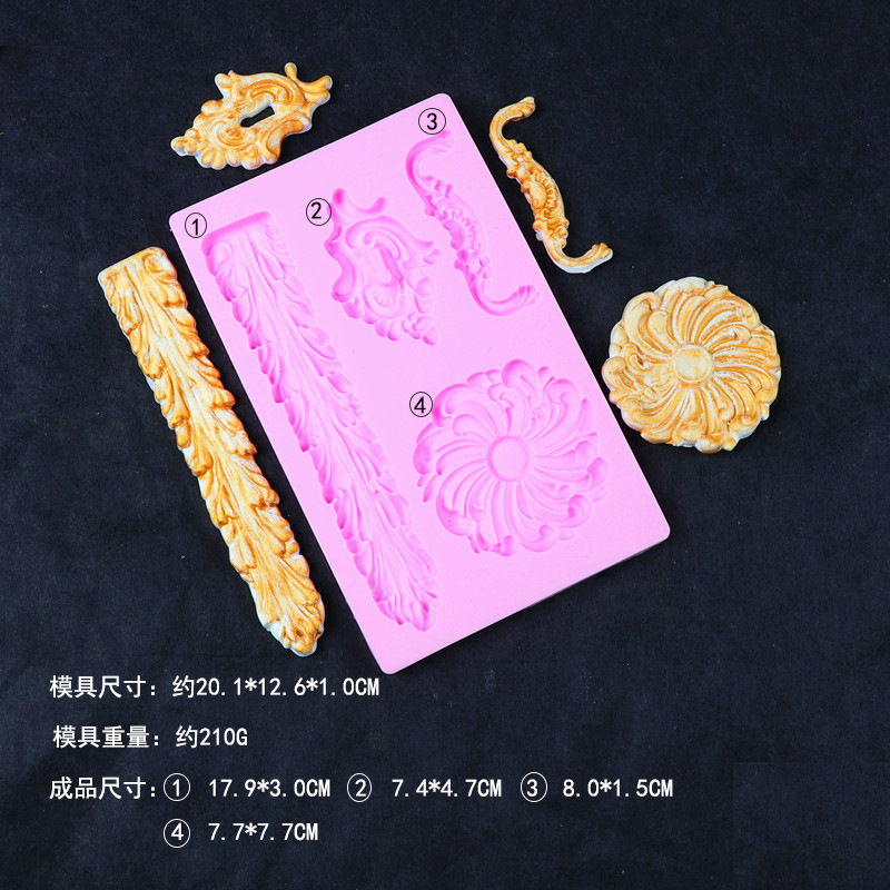 Molde de silicona fondant molde de pastel de alivio europeo decoración de la torta molde de chocolate molde de cocción ritmo seco