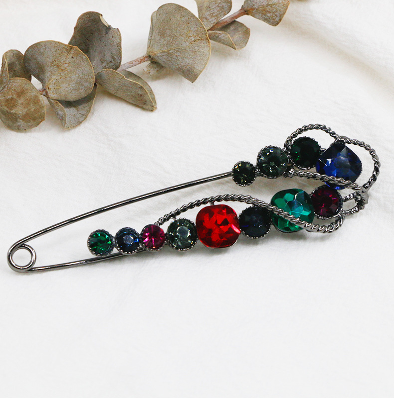 Safety Pin Brooch For Men Large Decorative Crystal Coat Pin_voghion.com