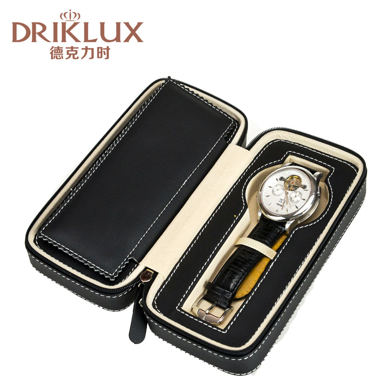 DrikLux 手表皮包 手工手表收纳包 便携式 2表位手表收纳盒批发