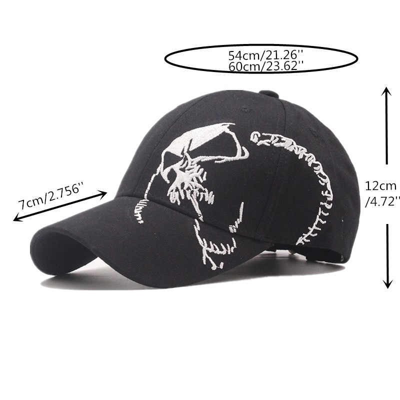 Unisexo Punk Estilo Simple Cráneo Aleros Curvos Gorra De Beisbol display picture 2