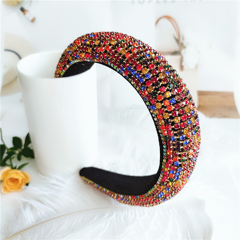 Fashion Exaggerated Diamond Red Headband Diamond Geometric Rhinestone Headband Wholesale Nihaojewelry display picture 5