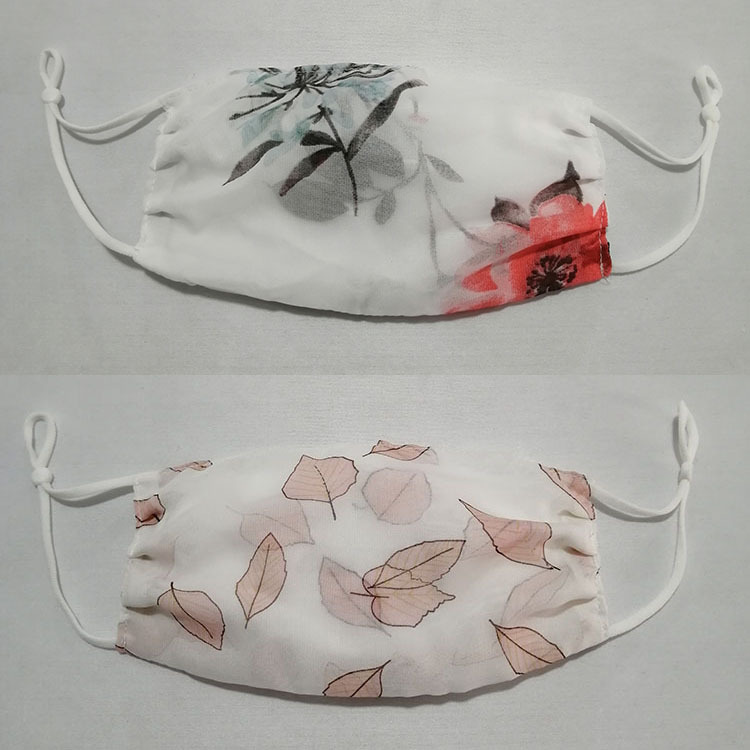 Gasa máscara transpirable protección solar protección UV a prueba de polvo cómoda dama suave floral lavable fácil respirar