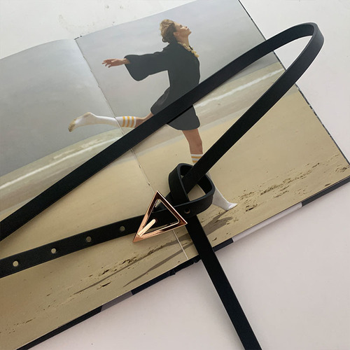 Wholesale triangle belt for women, slim street style, fashionable and versatile belt, waist bag, decorative skirt, knotted small belt