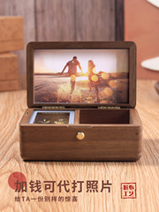 DIY printed photo wooden jewelry box music box Christmas birthday gift for girlfriend creative music box