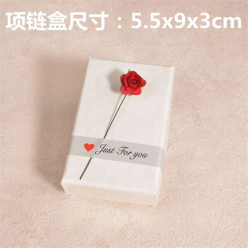 Creative rose appliqué jewelry box bag Shamian heaven and earth cover paper box jewelry pendant ring earrings white crystal packaging