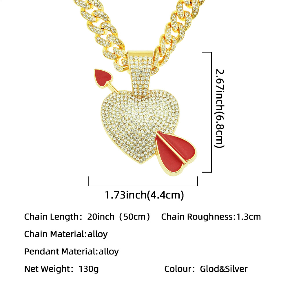 Fashion Full Diamond Three-dimensional Pendant Necklace display picture 3