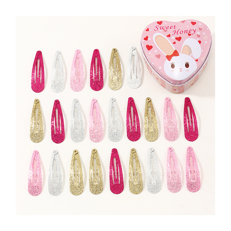 Children's Water Drop Glitter Sequins Side Clip Powder Bangs Clip Wholesale Nihaojewelry display picture 1