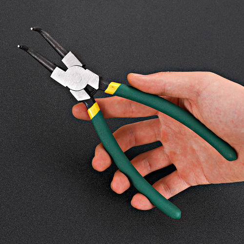 Manufacturer dipped plastic non-slip handle circlip pliers multi-functional internal and external straight and internal curved circlip pliers pliers tool
