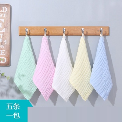 30*30 Cotton 6 washing Gauze Saliva towel baby Gauze water uptake Hooks baby fold Kerchief