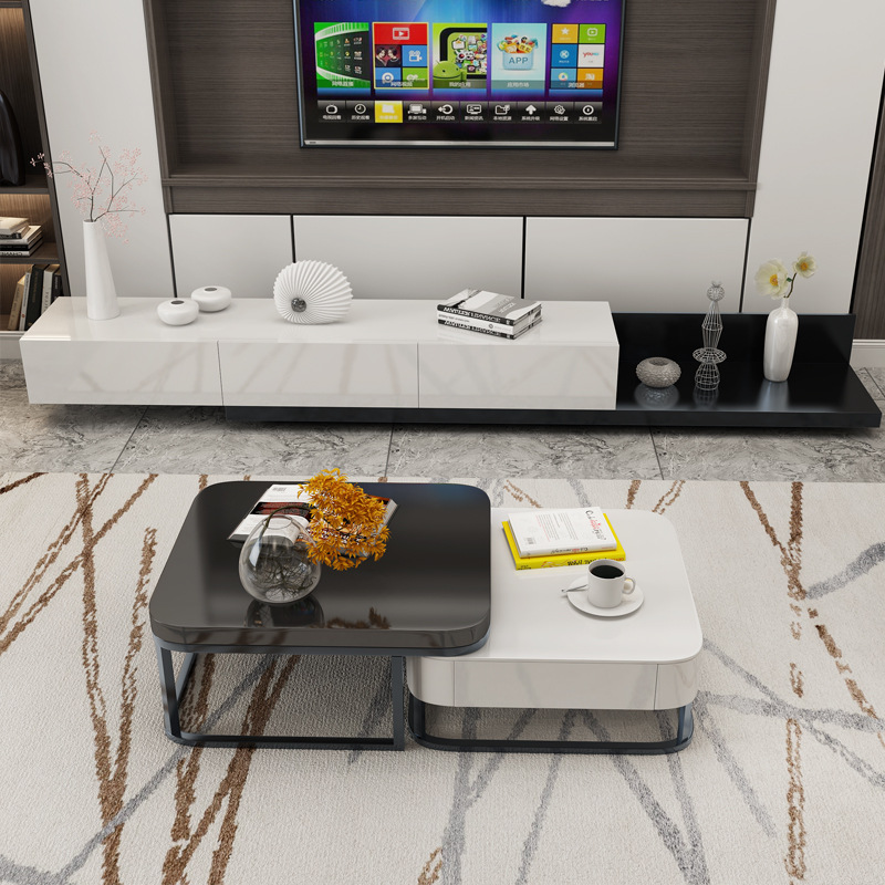 Mesa de café TV gabinete pequeño apartamento combinación traje italiano minimalista gabinete de audio pintura moderna luz lujo piso gabinete OFERTA ESPECIAL