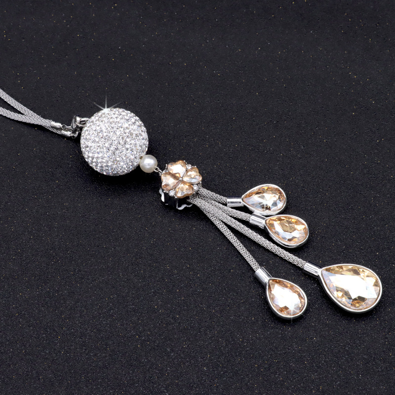 Car rearview mirror pendant metal pendant car Crystal Diamond Ball interior pendant car decoration rhinestone pendant ornaments