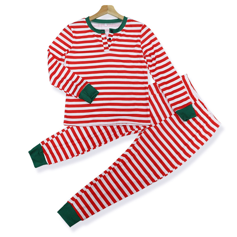 abbigliamento donna nuovo Natale genitore bambino vestito a righe stampa manica lunga casa vestiti casual vestito_voghion.com