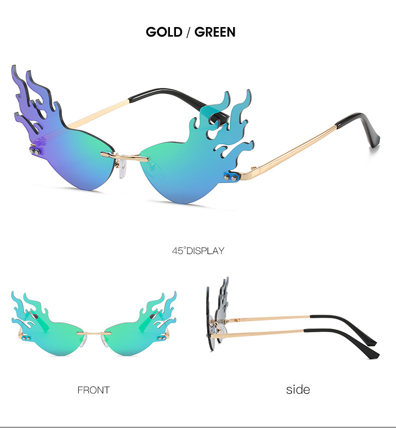 Simple Style Color Block Ac Special-shaped Mirror Frameless Men's Sunglasses display picture 1