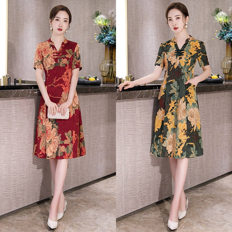 Chinese Dresses Qipao for women robe chinoise cheongsam Retro long cheongsam dress
