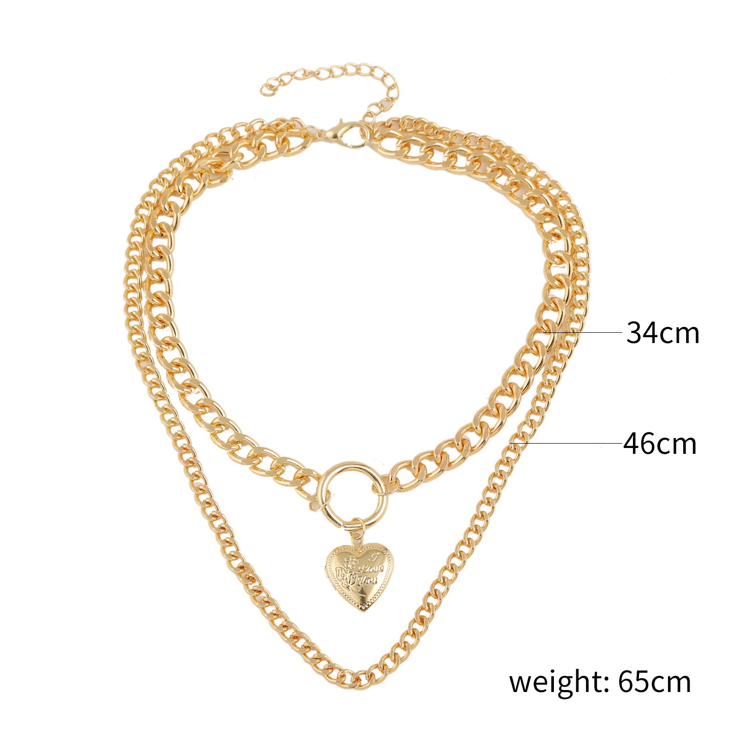 New Fashion Exaggerated Chain Simple Female Pendant Multilayer Necklace Wholesale display picture 1