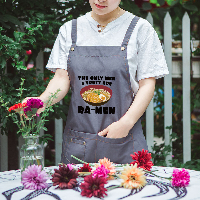 Delantal de cocina de moda coreana antiincrustante a prueba de aceite sin mangas delantal de impresión de cocina trabajo hogar hombres y mujeres pareja