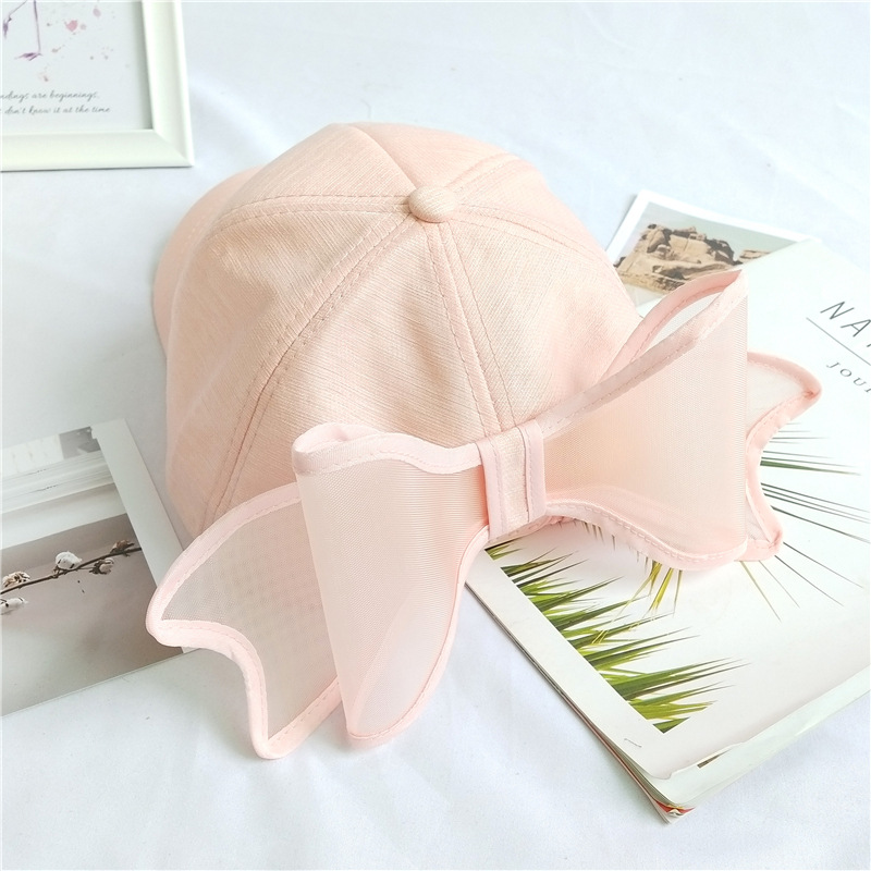 Fashion Hat Women Bowknot M Standard Baseball Cap Summer Korean Peaked Cap Fashion Wild Student Nihaojewelry display picture 8