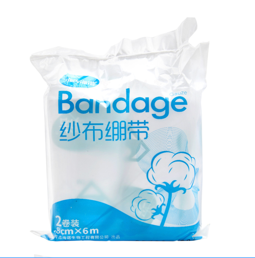 海氏海诺一次性使用纱布绷带  包扎卷  纱布绷带  8CM*6m2卷/包