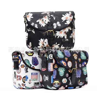 印花PU文艺可爱相机包斜挎单肩单反微单包适合佳能尼康索尼富士|ms