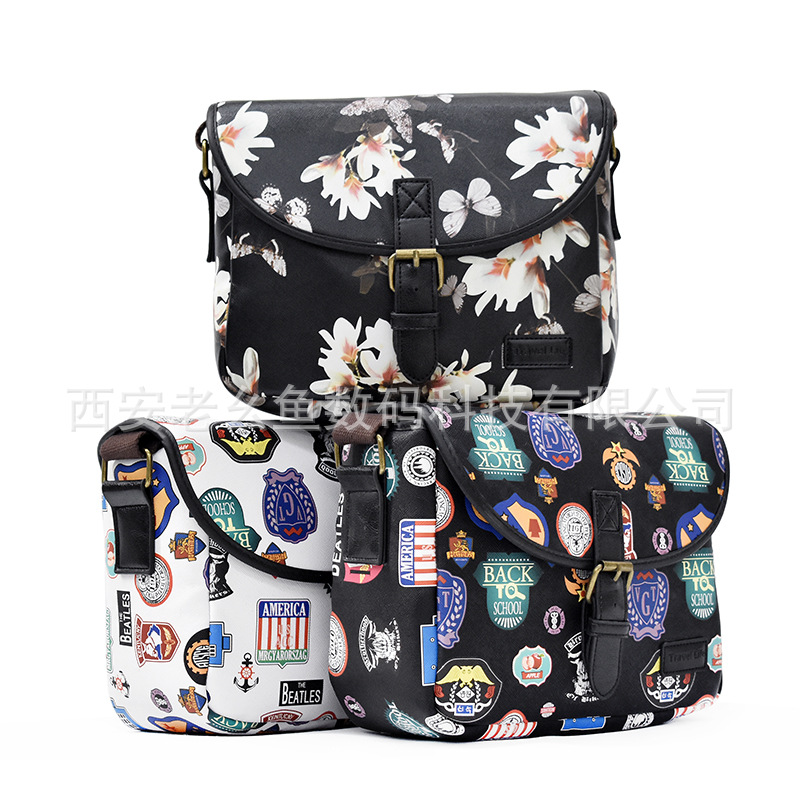 印花PU文艺可爱相机包斜挎单肩单反微单包适合佳能尼康索尼富士|ms