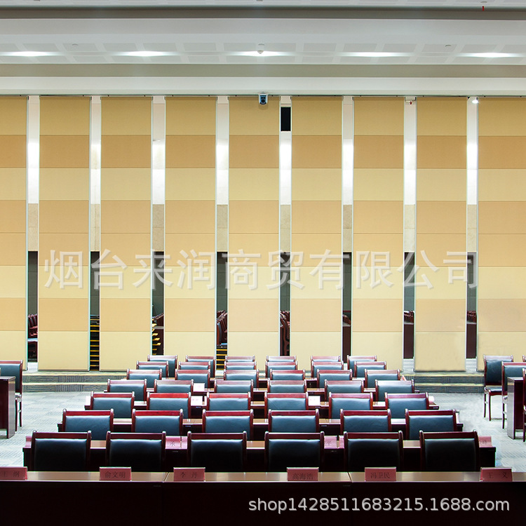 酒店无地轨可移动分割包厢和房间的隔断隔墙屏风移动门