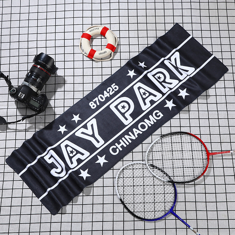 Customized towel printed logo advertising studio hip hop towel drawing gym sweat-absorbent customized hiphop bath towel